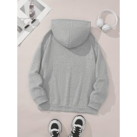 Women'S Cute Green Dinosaur & Heart Print Hoodie - Soft Long Sleeve Sweatshirt with Drawstring Hood, Cozy Casual Pullover for Autumn Winter, Cute Dinosaur Pocket Design, Regular Fit Casual Attire (Pastel Colors Available)