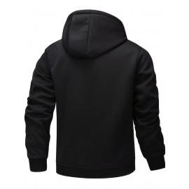 Men'S Fleece Lined Hooded Anorak | Thermal Winter Jacket, New Warm Windbreaker, Four-Season Cold Weather Coat, Regular Fit, Fabric